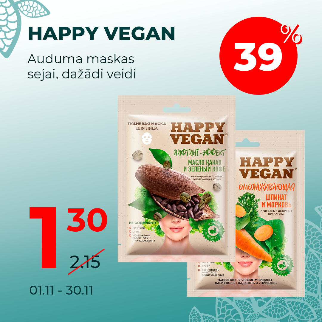 Happy Vegan maska 39%