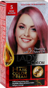 LADY IN COLOR Noturīga matu krēmkrāsa 5 Rozā blonds, 50/50/25 ml 